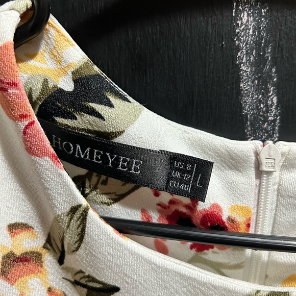 Homeyee Elegant Floral Dress with Lace Accent size Large - Picture 6 of 7